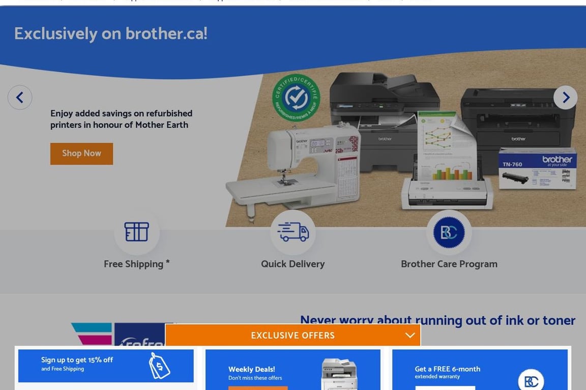 Brother CA homepage