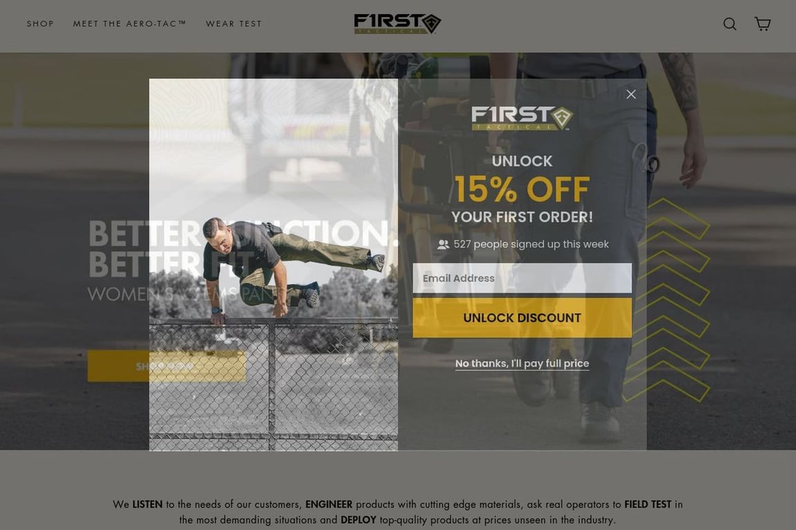 First Tactical homepage