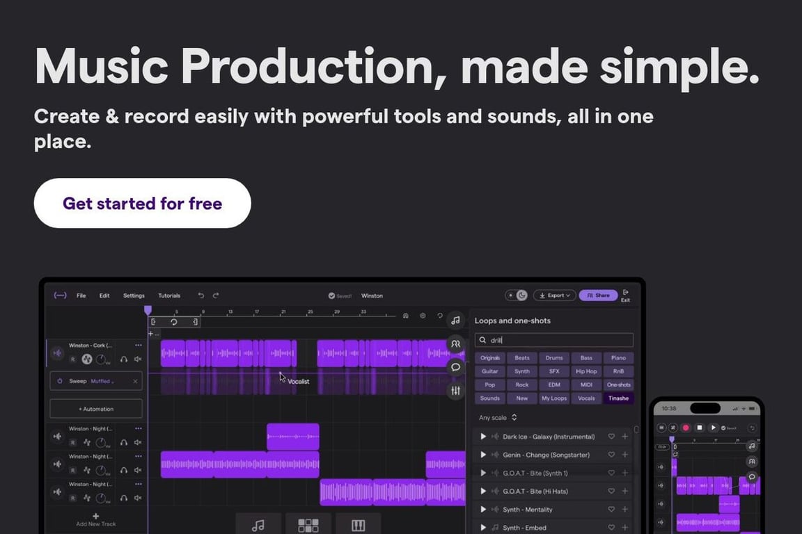 Soundtrap by Spotify homepage