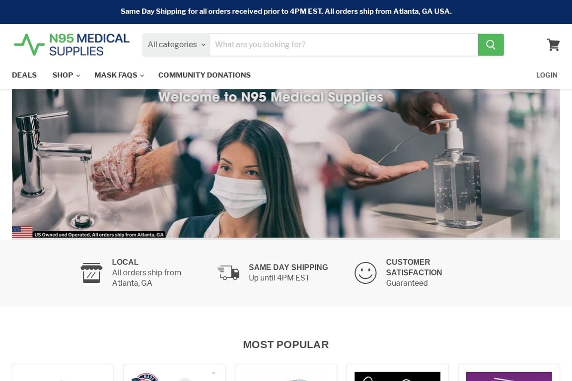 N95 Medical Supplies homepage