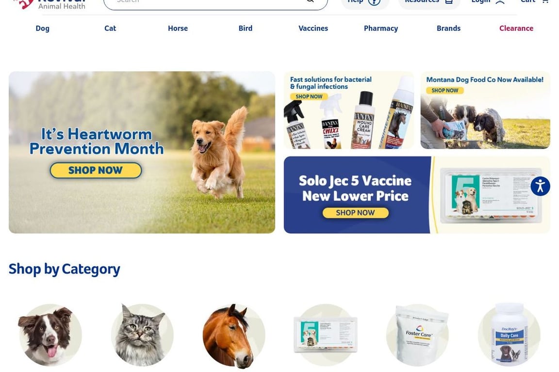 Revival Animal Health homepage