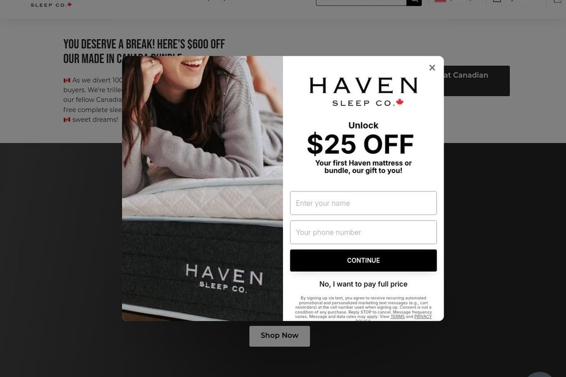 Haven Mattress & More homepage