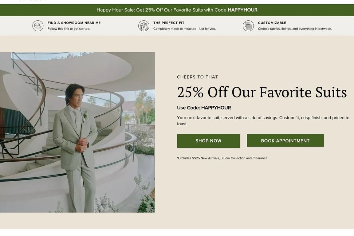 Indochino homepage