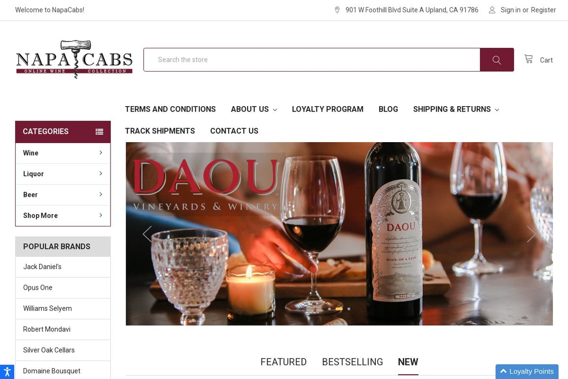 NapaCabs homepage