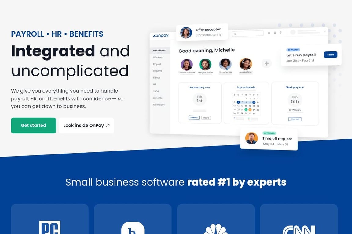 OnPay homepage