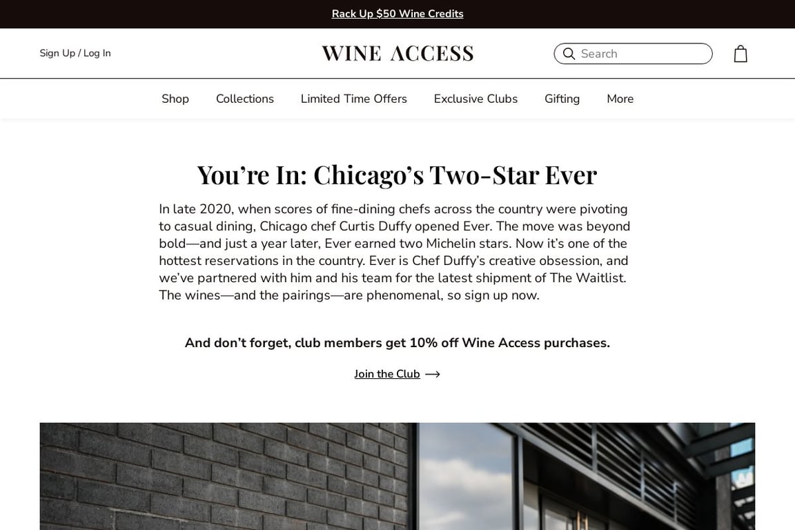 WineAccess homepage
