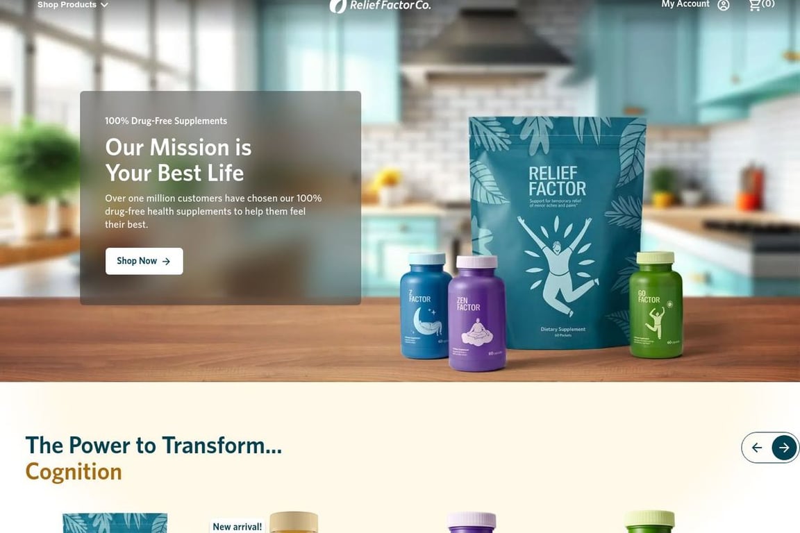 Relief Factor homepage