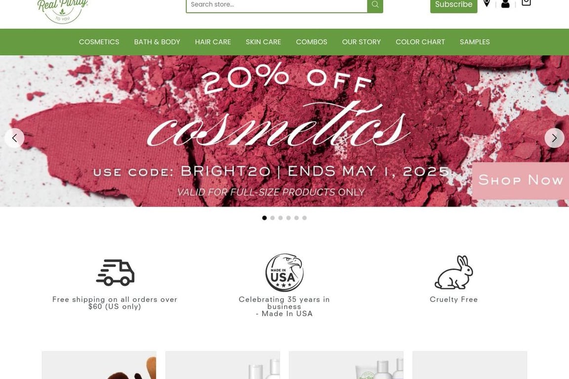 Real Purity homepage