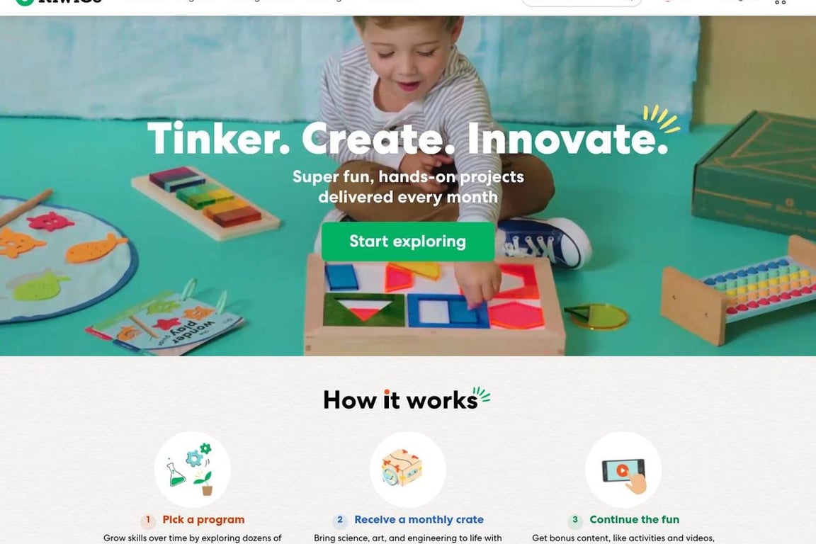 KiwiCo homepage