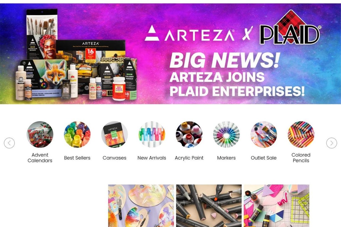 Arteza homepage