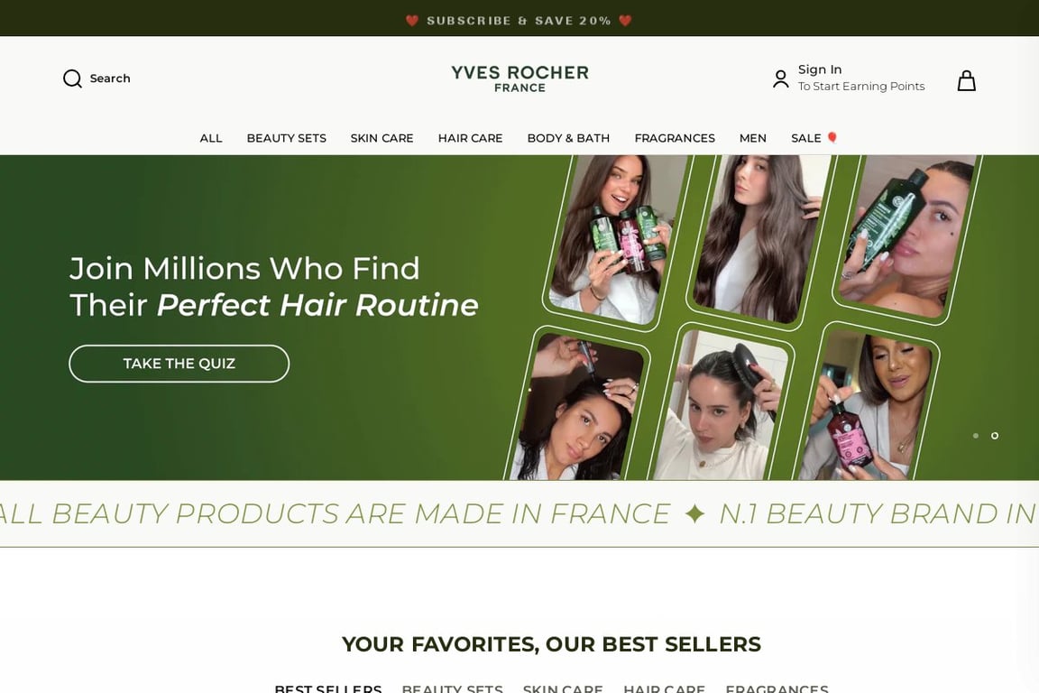 Yves Rocher homepage