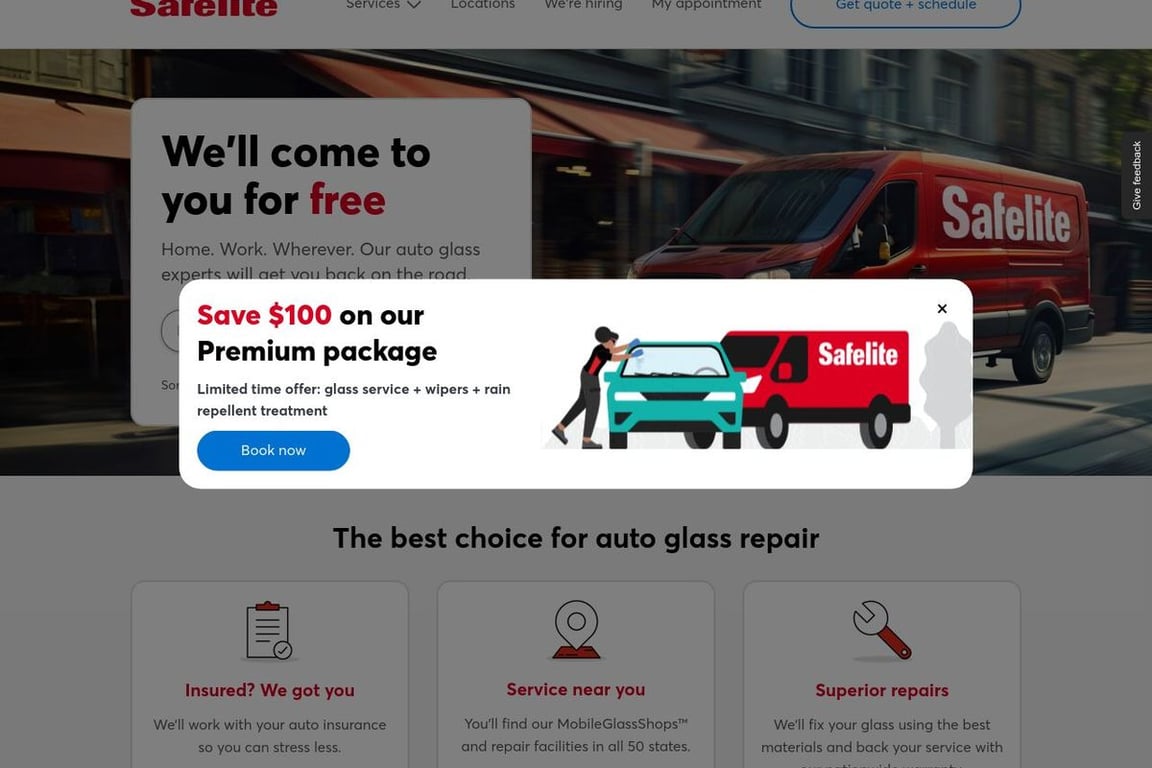 Safelite AutoGlass homepage