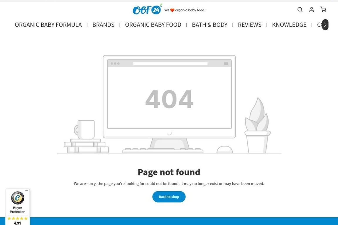 Organic Baby Food affiliate program signup page
