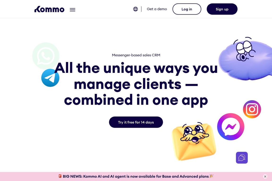 amoCRM homepage