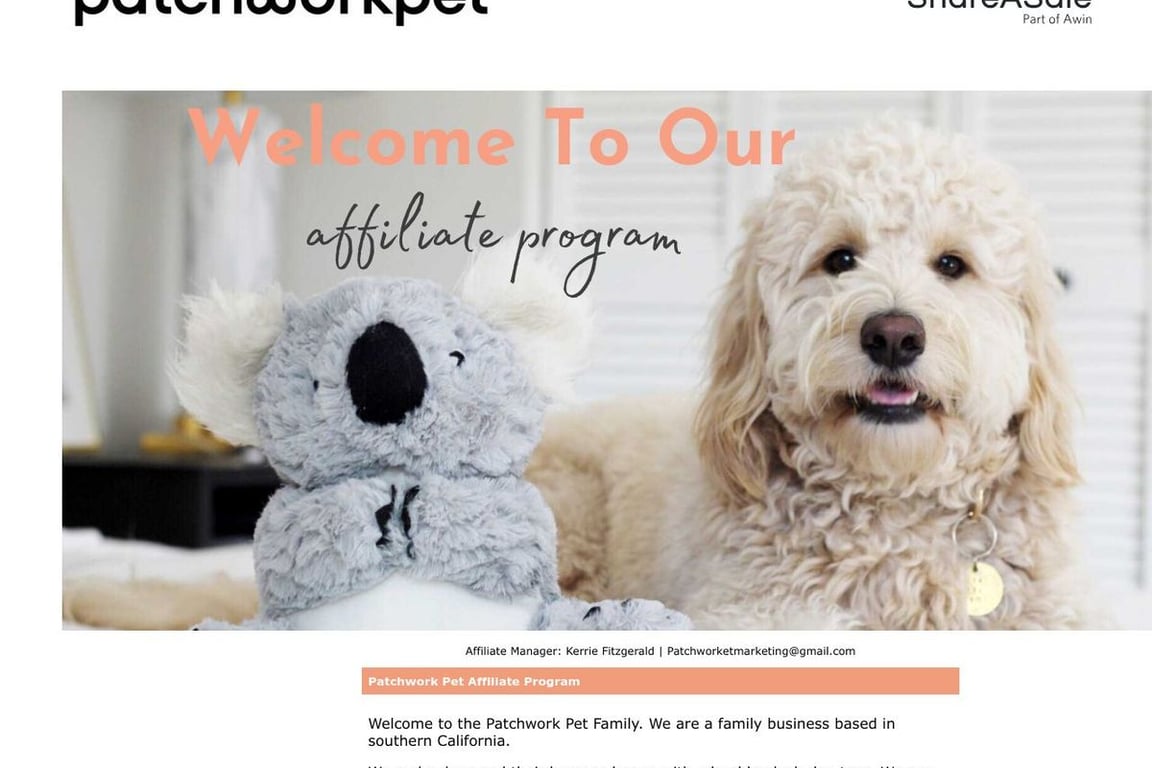 Patchwork Pet affiliate program signup page
