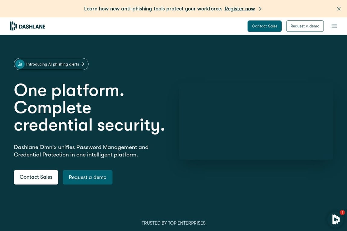 Dashlane homepage