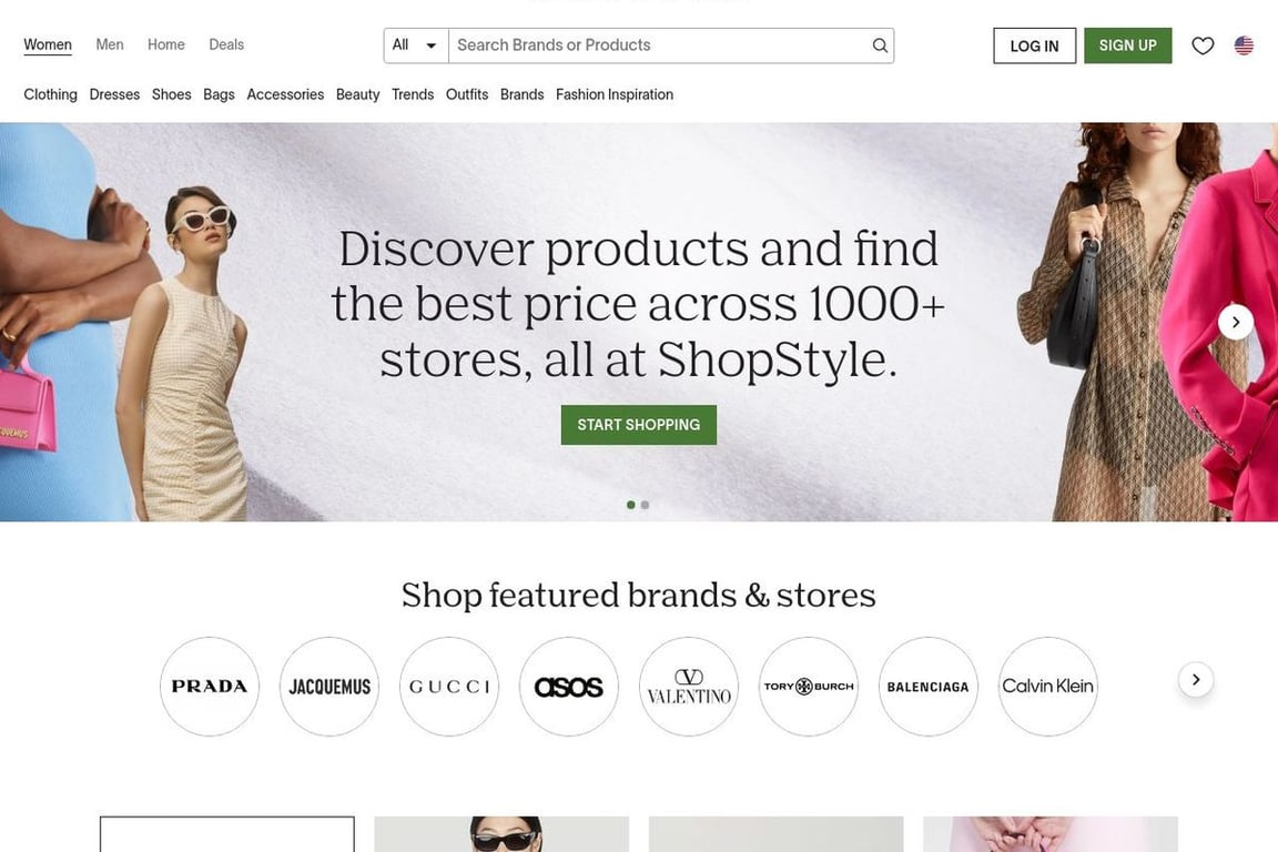 ShopStyle homepage