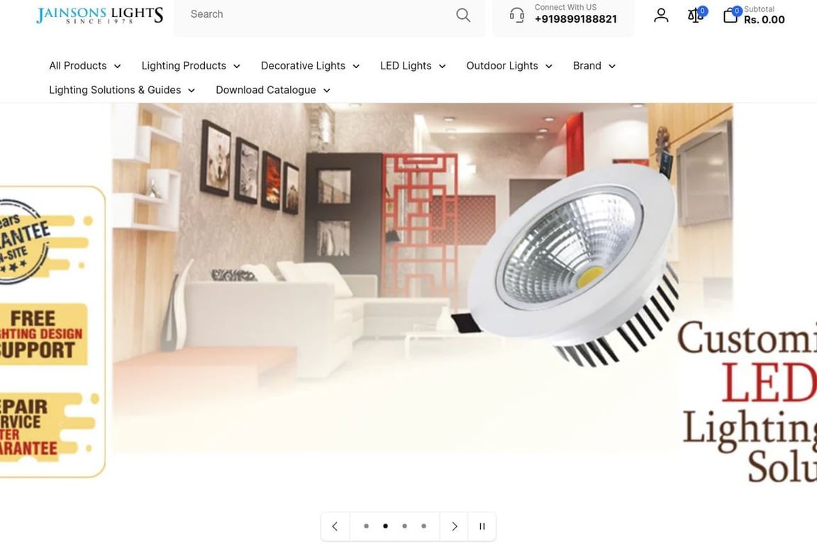 Jainsons Lights P. Ltd homepage