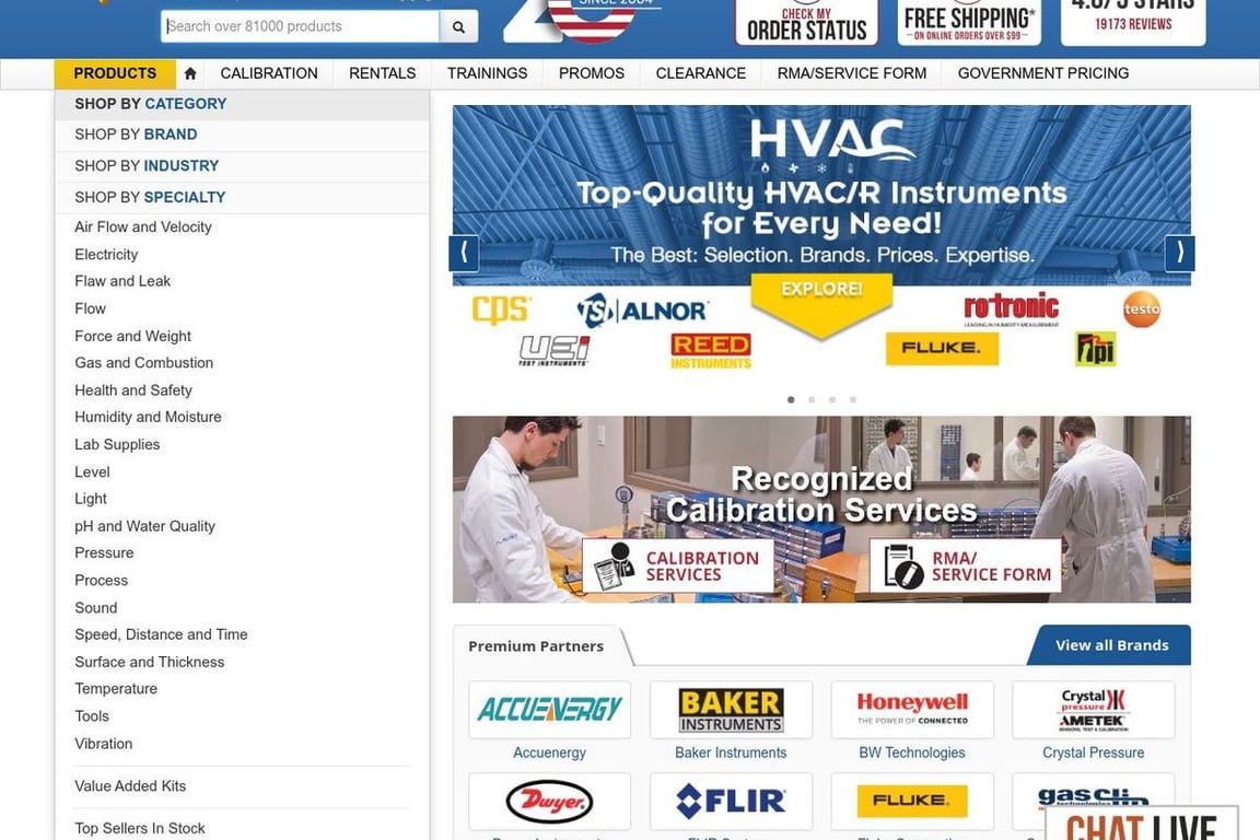 Global Test Supply homepage