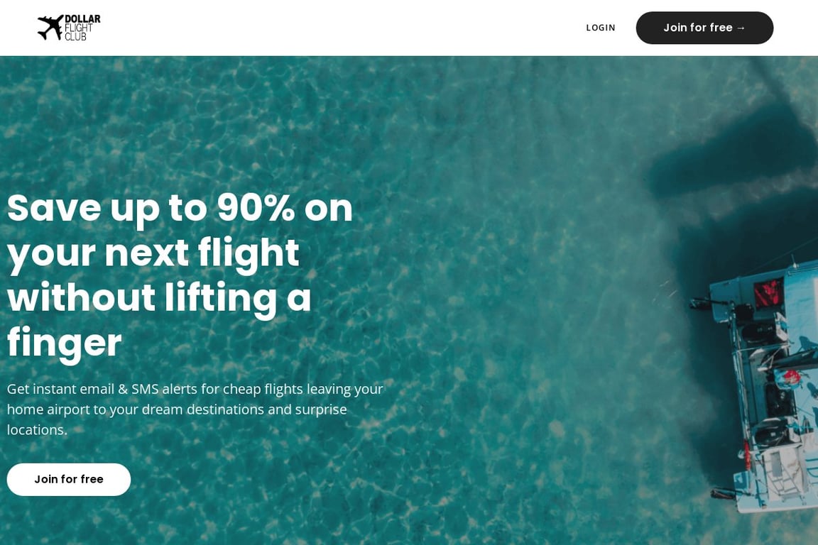 Dollar Flight Club homepage