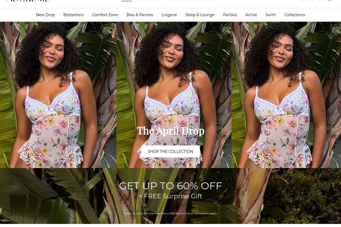 Adore Me homepage
