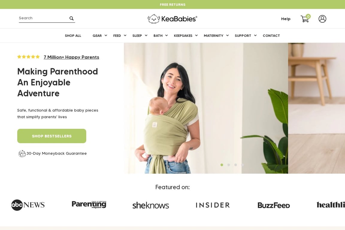 KeaBabies homepage
