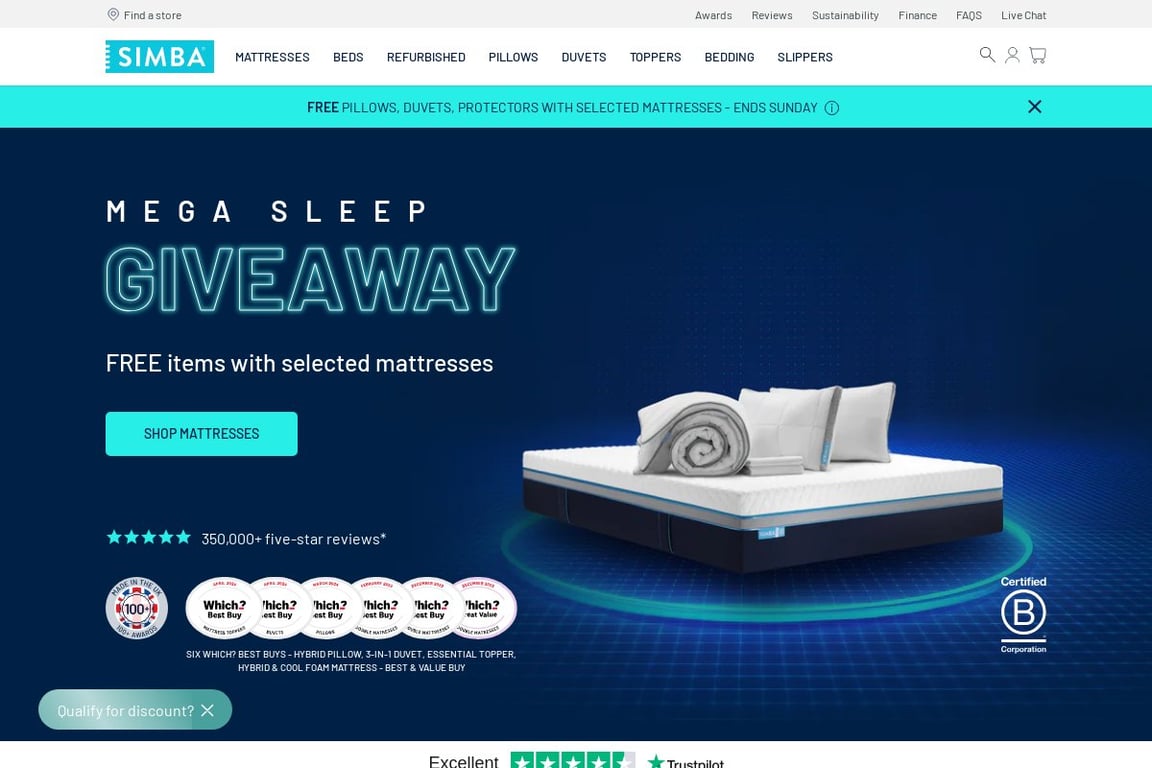 simbasleep.com homepage