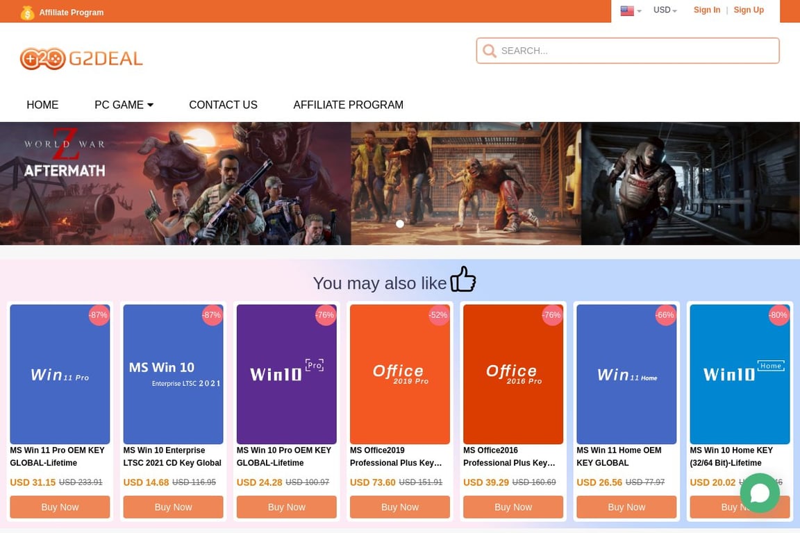 G2deal affiliate program signup page
