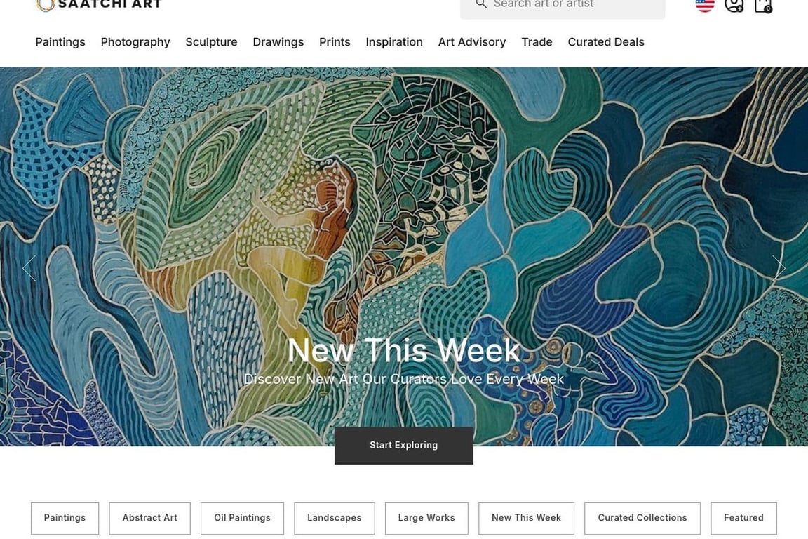 Saatchi Art homepage
