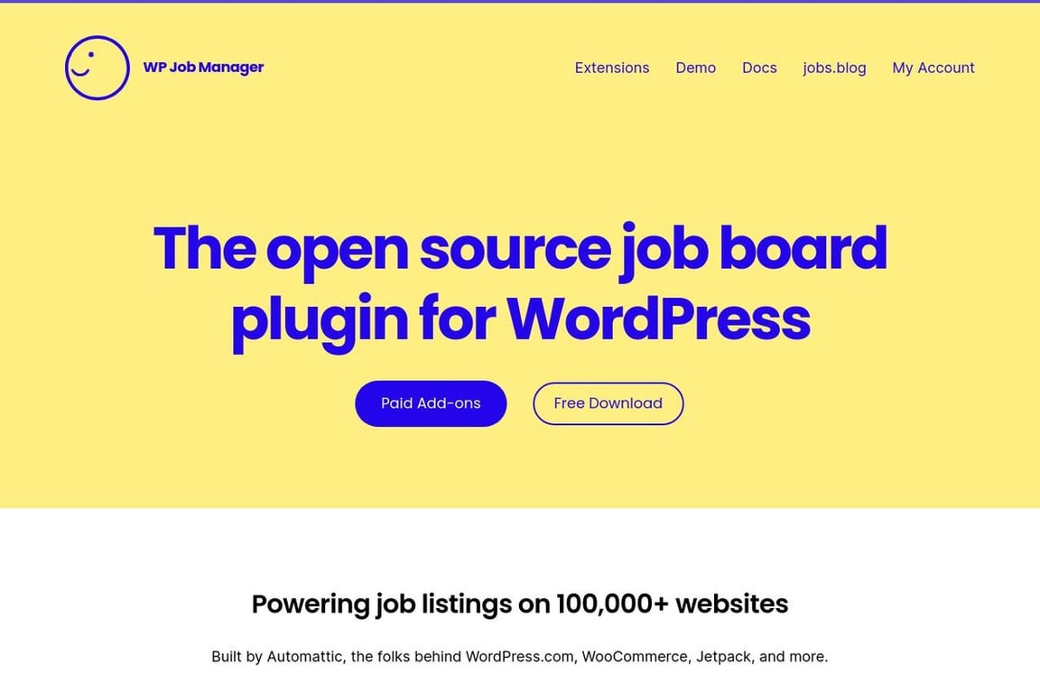 WP Job Manager homepage