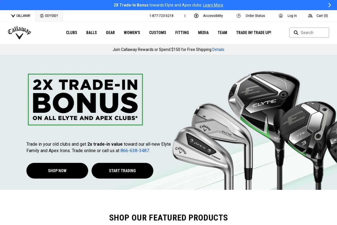Callaway Golf homepage