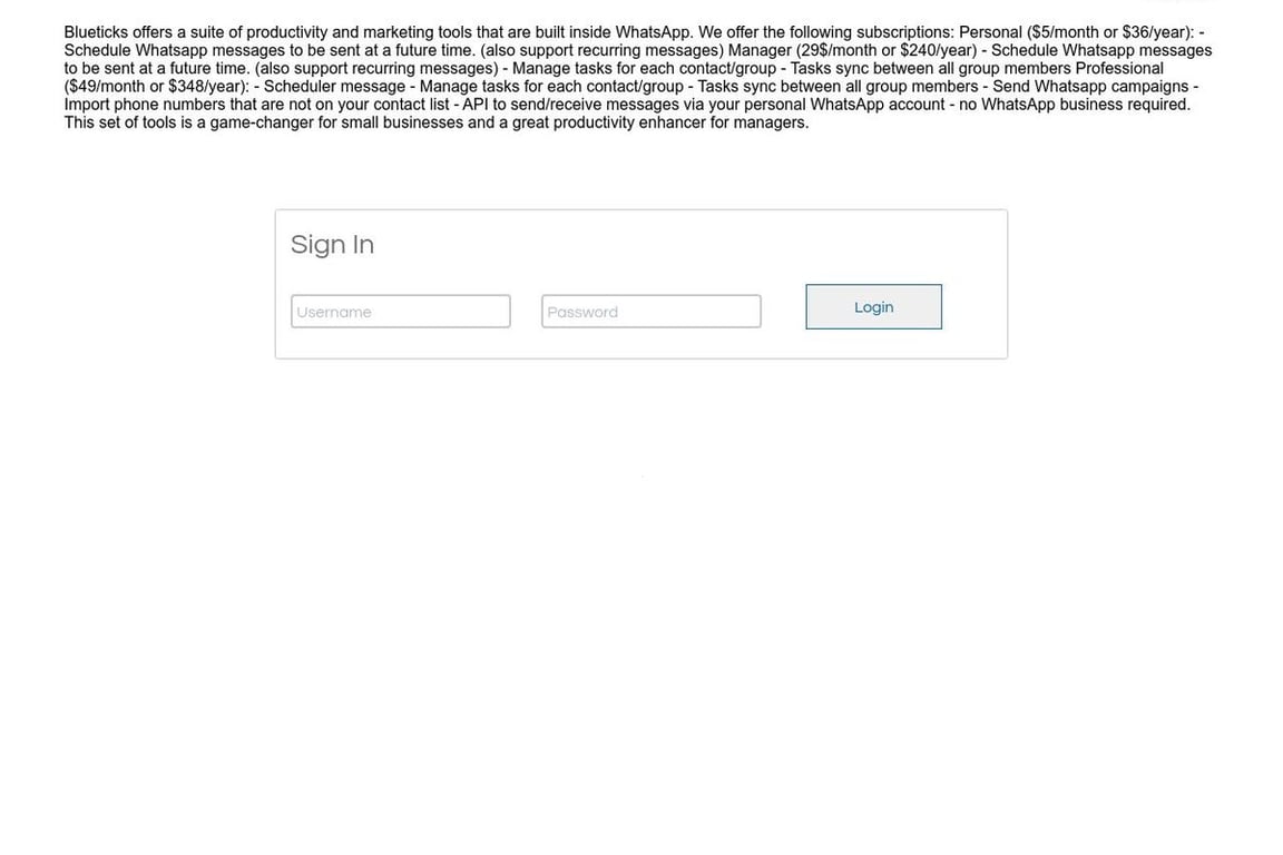 Blueticks affiliate program signup page