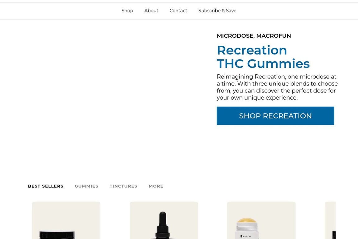 Batch CBD homepage