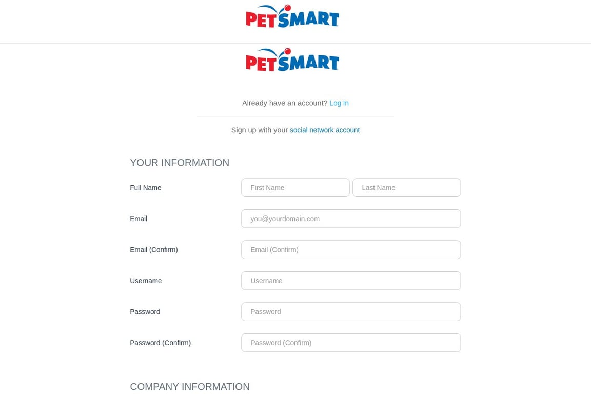 PetSmart Preferred affiliate program signup page