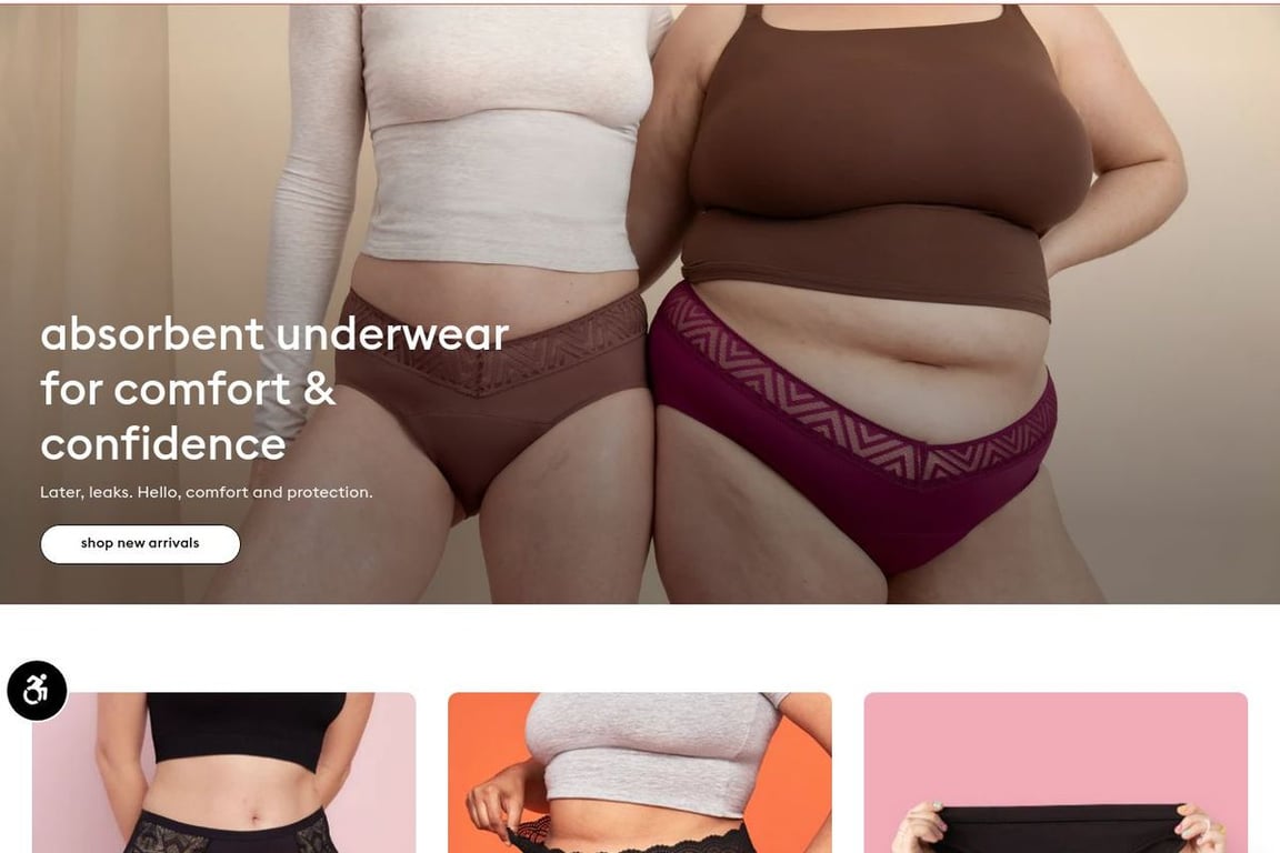 Thinx homepage