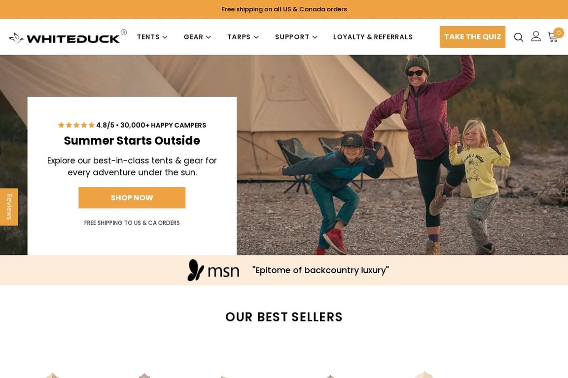 White Duck Outdoors homepage