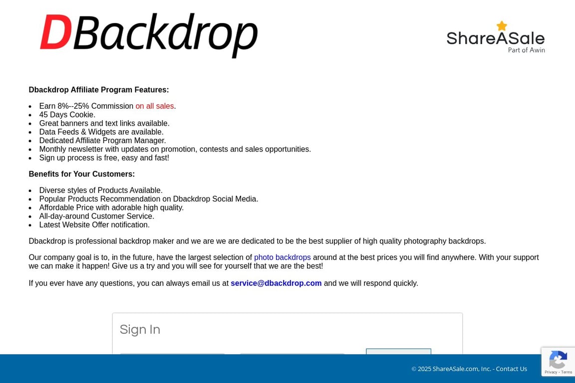 Ombreprom affiliate program signup page