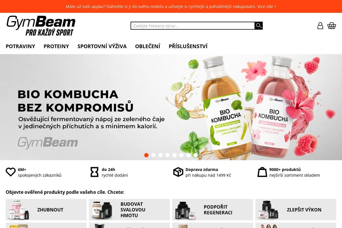 GymBeam homepage