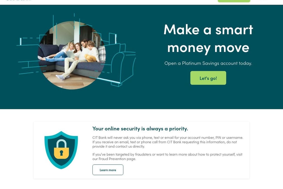 CIT Bank homepage