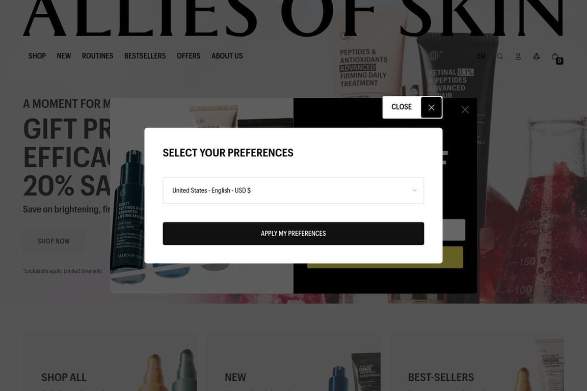 Allies of Skin homepage