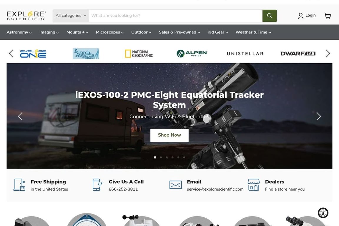 Explore Scientific homepage