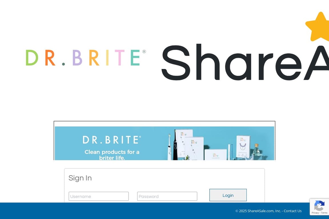 Dr. Brite affiliate program signup page