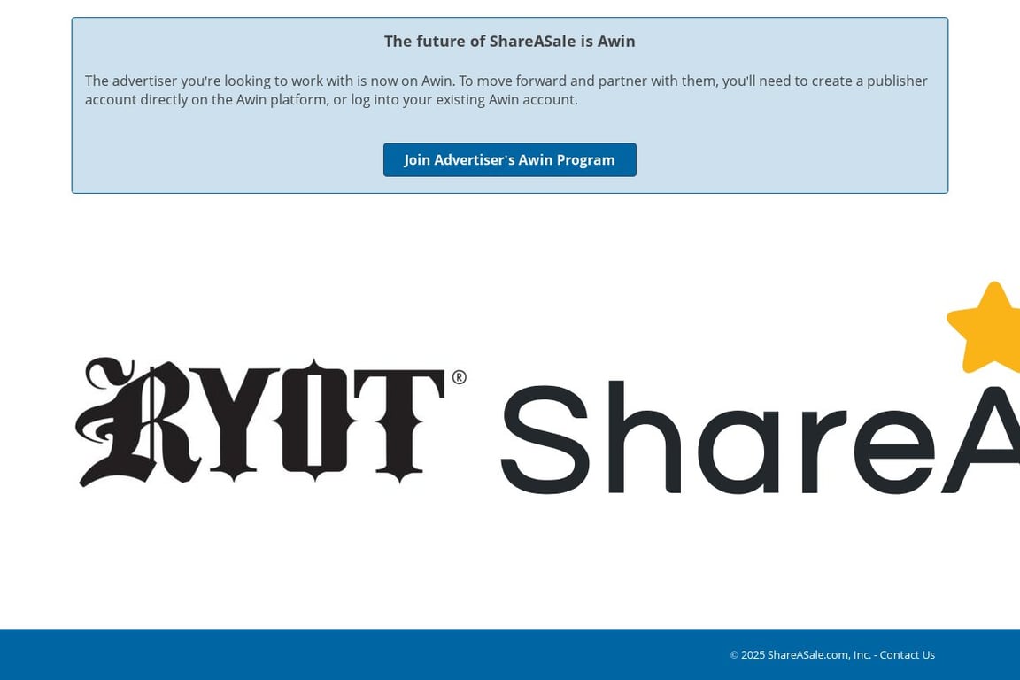 RYOT affiliate program signup page