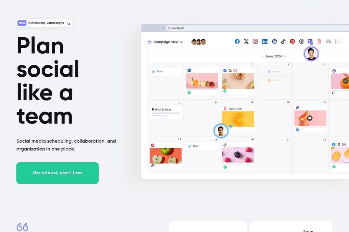 Planable homepage