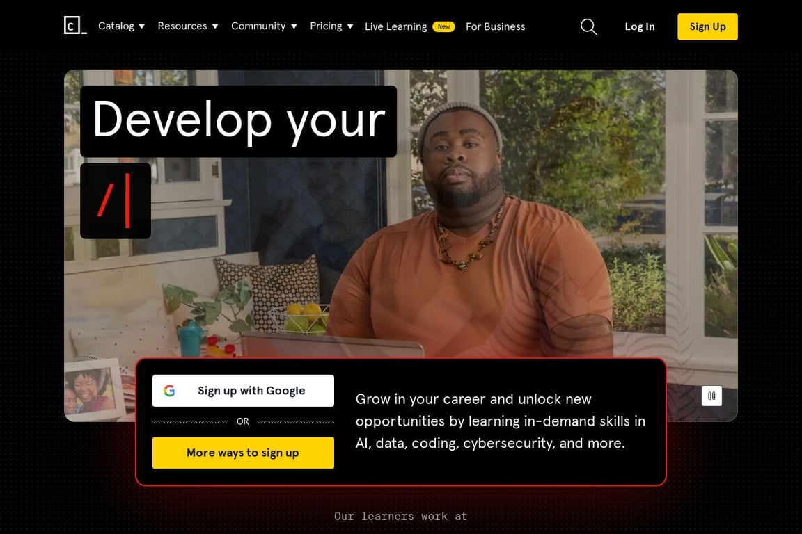 Codecademy homepage