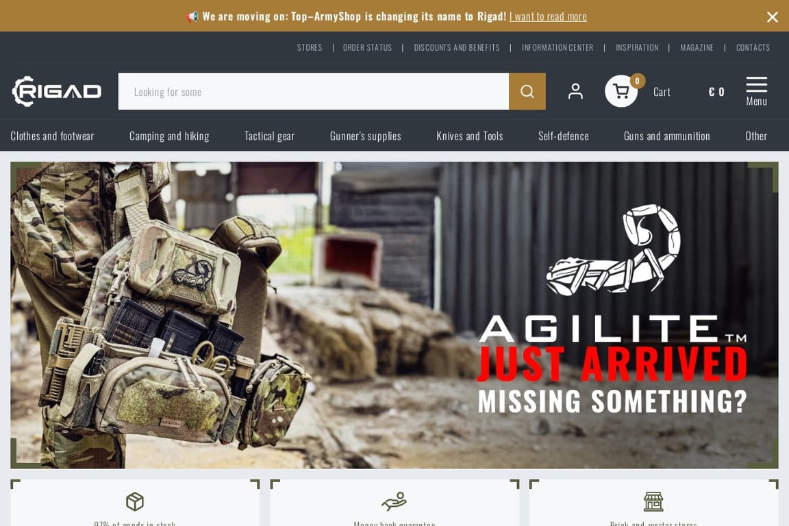 Top-armyshop homepage