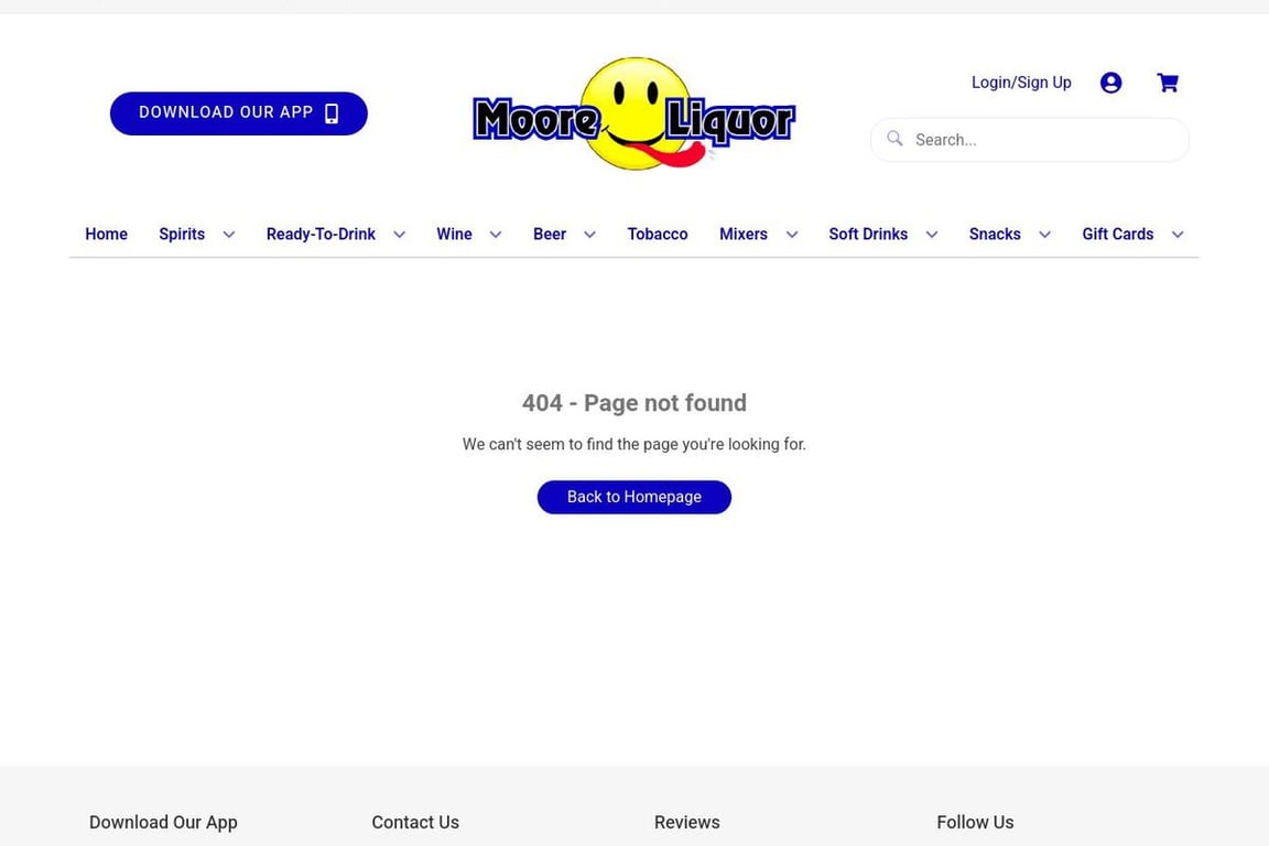 Moore Liquor affiliate program signup page