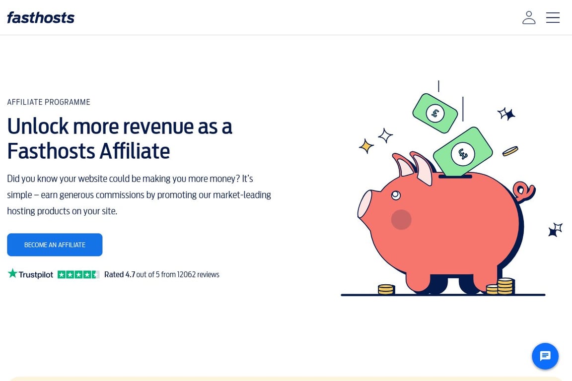 Fasthosts Internet Limited UK affiliate program signup page