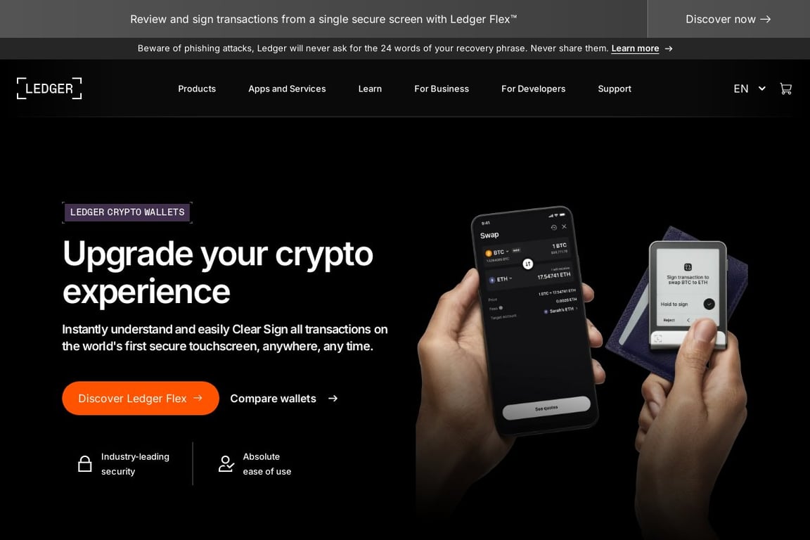 Ledger Wallet homepage