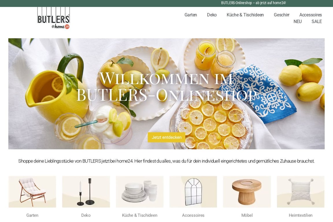 Butlers homepage